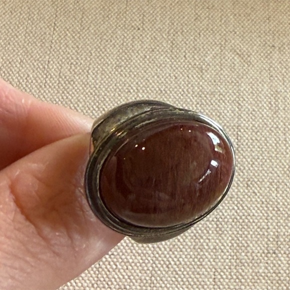 BADAVICI 925 Sterling Silver Vintage Real Rutilated Quartz Ring Size 7 - Picture 4 of 7